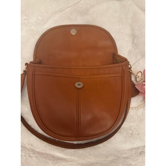Vintage 1998 Coach 6834 British Tan Small Saddle Bag Crossbody – Restored - Picture 4 of 16